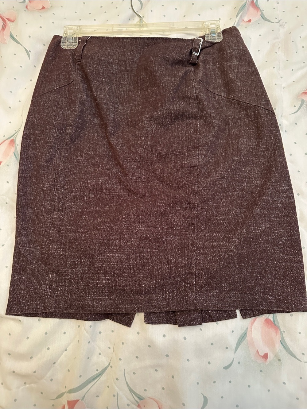 Classic Brown Tweed Pencil Skirt
